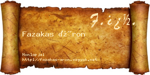Fazakas Áron névjegykártya