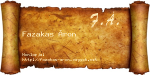 Fazakas Áron névjegykártya