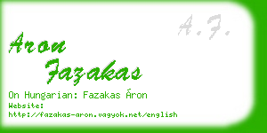 aron fazakas business card